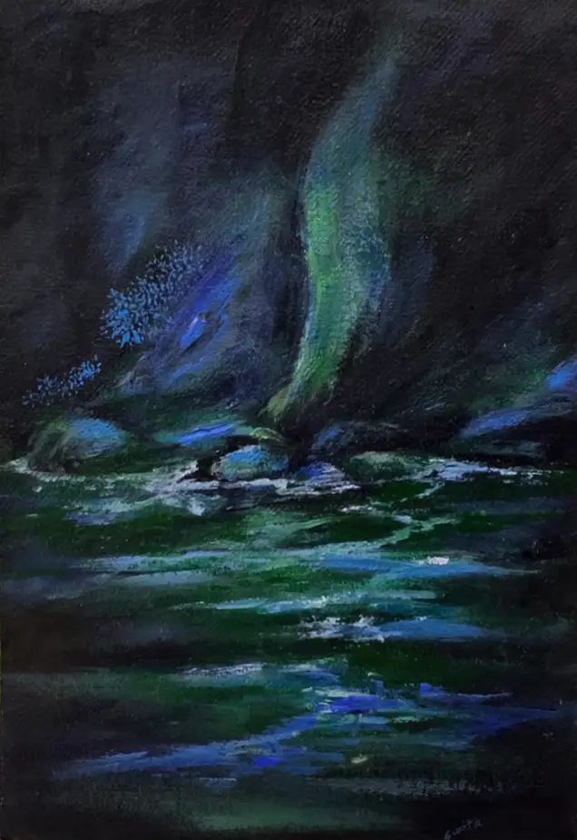 Moon Light and Waterfall